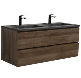 Meuble Vasque De Salle De Bain Angela 120cm - Chêne Brun