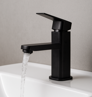 Robinet De Lavabo Pasco   Noir   Mitigeur Avec Kit De Montage Et Tuyaux