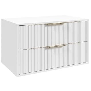 Meuble Sous Vasque Rimini 80 Cm   Blanc Mat   Meuble Avec Tiroirs