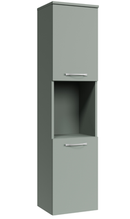 Armoire De Salle De Rangement Montreal 30 X 30 X 131 Cm   Vert Mat   Armoire Suspendue à 2 Portes