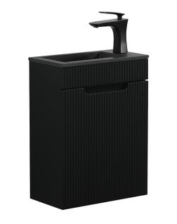 Meuble De Toilette Thermis 40 X 22 Cm   Noir   Meuble Lavabo Avec Vasque Noire