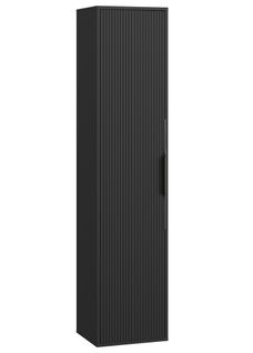 Armoire De Salle De Bain Rimini 38 X 33  X 170 Cm   Noir Mat   Colonne Suspendue 1 Porte