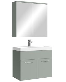 Meuble De Salle De Bain Montreal 01 60 Cm – Vert Mat – Meuble Avec Miroir Armoire