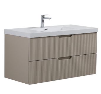 Meuble De Salle De Bain Thermis 100 Cm   Cashmere   Meuble De Salle De Bain Avec Lavabo