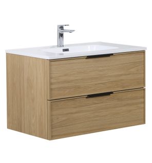 Meuble De Salle De Bain Luxor 80 Cm   Chêne Clair   Meuble Lavabo