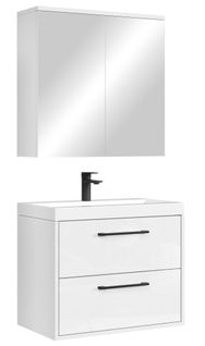 Meuble De Salle De Bain Florence 01 60 Cm – Blanc Brillant – Meuble Suspendu Avec Lavabo