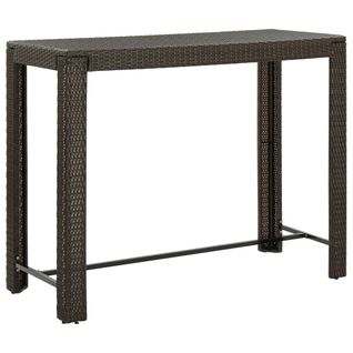 Table De Bar De Jardin Marron 140,5x60,5x110,5cm Résine Tressée