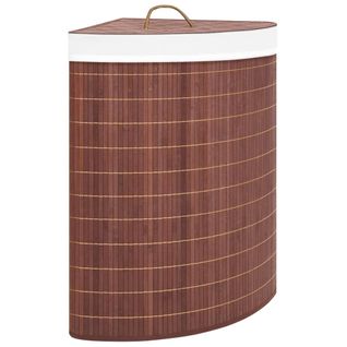 Panier à Linge D'angle Bambou Marron 60 L