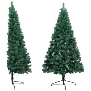Sapin De Noël Artificiel Moitié Avec Support Vert 150 Cm Pvc