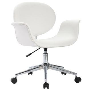 Chaise Pivotante De Bureau Blanc Simili