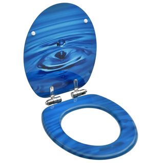 Siège Wc Avec Couvercle à Fermeture En Douceur Mdf Bleu