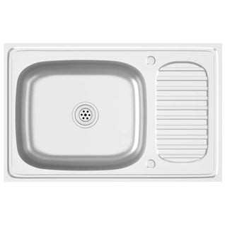 Jeu D'évier De Cuisine Et Égouttoir Argenté 800x500x155 Mm Inox