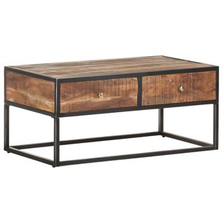 Table Basse 90x50x40 Cm Bois D'acacia Brut