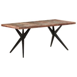 Table De Salle À Manger 180x90x76cm Bois De Récupération Solide