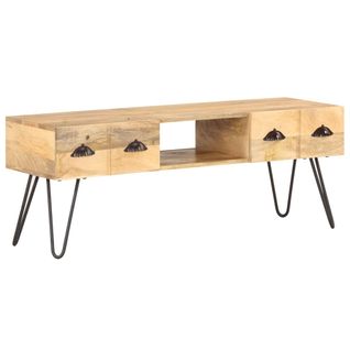 Meuble TV 120x35x45 Cm Bois Solide De Manguier