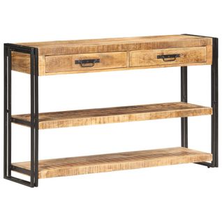 Buffet 120x30x75 Cm Bois De Manguier Massif Brut