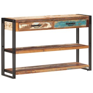 Table Console 120x30x75 Cm Bois De Récupération Solide