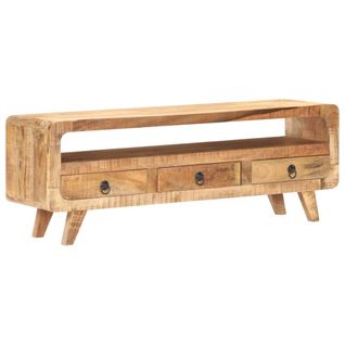 Meuble TV 117x30x41 Cm Bois De Manguier Massif Brut