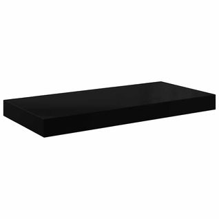 Étagère Murale Flottante Noir Brillant 50x23x3,8 Cm Mdf