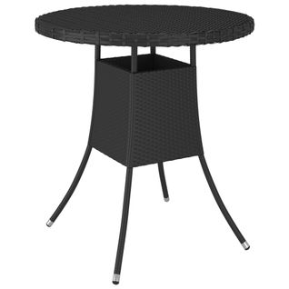 Table De Jardin Noir 70x70x73 Cm Résine Tressée