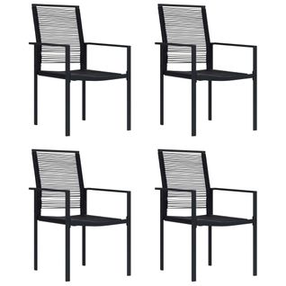 Chaises De Jardin Lot De 4 Rotin Pvc Noir