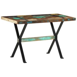 Table De Salle À Manger 120x60x76cm Bois De Récupération Massif