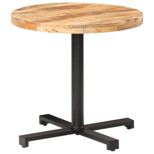 Table De Bistro Ronde Ø80x75 Cm Bois De Manguier Brut