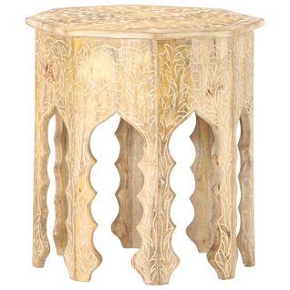 Table D'appoint Ø48 Cm Bois De Manguier Massif