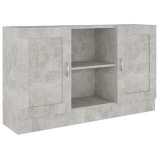 Vidaxl Buffet Gris Béton 120x30,5x70 Cm Aggloméré Armoire Latérale Meuble De Rangement Salon Chambre