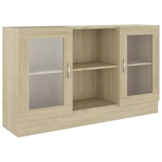 Armoire à Vitrine Chêne Sonoma 120x30,5x70 Cm Bois Contreplaqué