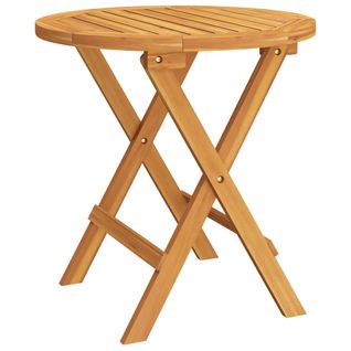 Table De Bistro Ø46x47 Cm Bois D'acacia Massif Meuble De Jardin Patio Terrasse Extérieur