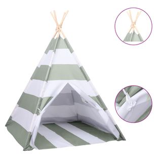 Tente Tipi D'enfants Et Sac Peau De Pêche Rayures 120x120x150 cm