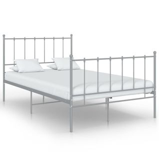 Cadre De Lit Sans Matelas Gris Métal 120x200 Cm
