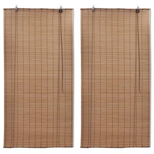 Stores Roulants En Bambou 2 Pièces Marron 120x220 Cm