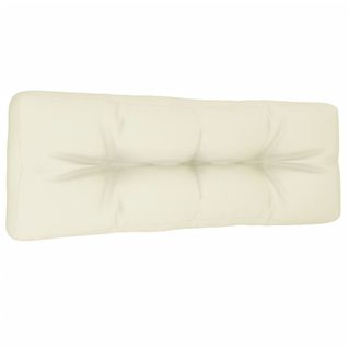 Coussin De Palette Crème 120x40x12 Cm Tissu