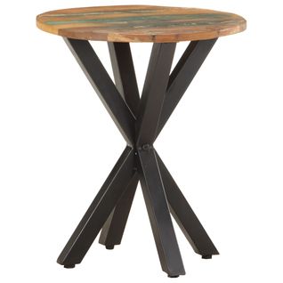 Table D'appoint 48x48x56 Cm Bois De Récupération Massif