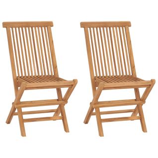 Chaises De Jardin Pliables Lot De 2 Bois De Teck Massif