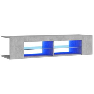 Meuble TV Avec Lumières LED Gris Béton 135x39x30 Cm