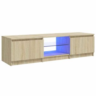 Meuble TV Avec Lumières LED Chêne Sonoma 140x40x35,5 Cm