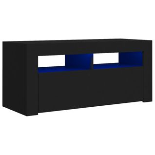 Meuble TV Avec Lumières LED Noir 90x35x40 Cm