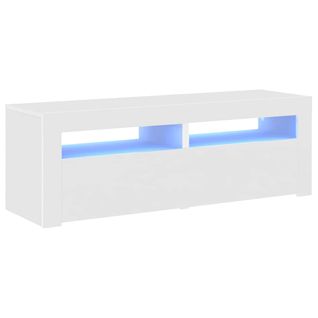 Meuble TV Avec Lumières LED Blanc 120x35x40 Cm