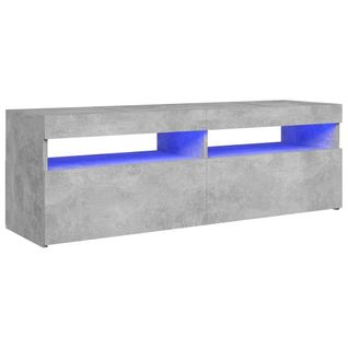 Meuble TV Avec Lumières LED Gris Béton 120x35x40 Cm