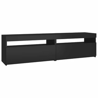 Meubles TV 2 Pièces Avec Lumières LED Noir 75x35x40 Cm