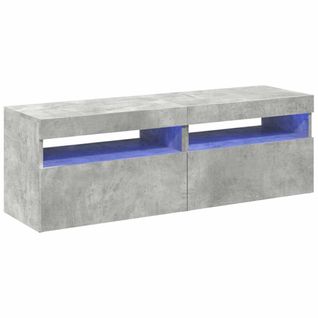 Meubles TV Avec Lumières LED 2 Pièces Gris Béton 60x35x40 Cm