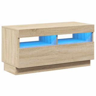 Meuble TV Avec Lumières LED Chêne Sonoma 80x35x40 Cm