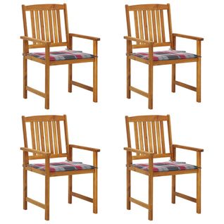 Chaises De Jardin Avec Coussins Lot De 4 Bois D'acacia Massif