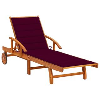 Chaise Longue De Jardin Avec Coussin Bois D'acacia Solide