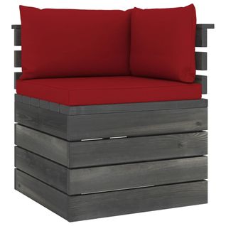 Canapé D'angle Palette De Jardin Avec Coussins Bois De Pin