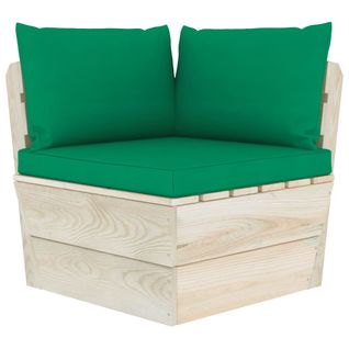 Canapé D'angle Palette De Jardin Avec Coussins Épicéa Imprégné