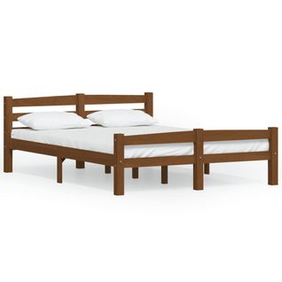 Cadre De Lit Sans Matelas Marron Miel Pin Massif 120x200 Cm